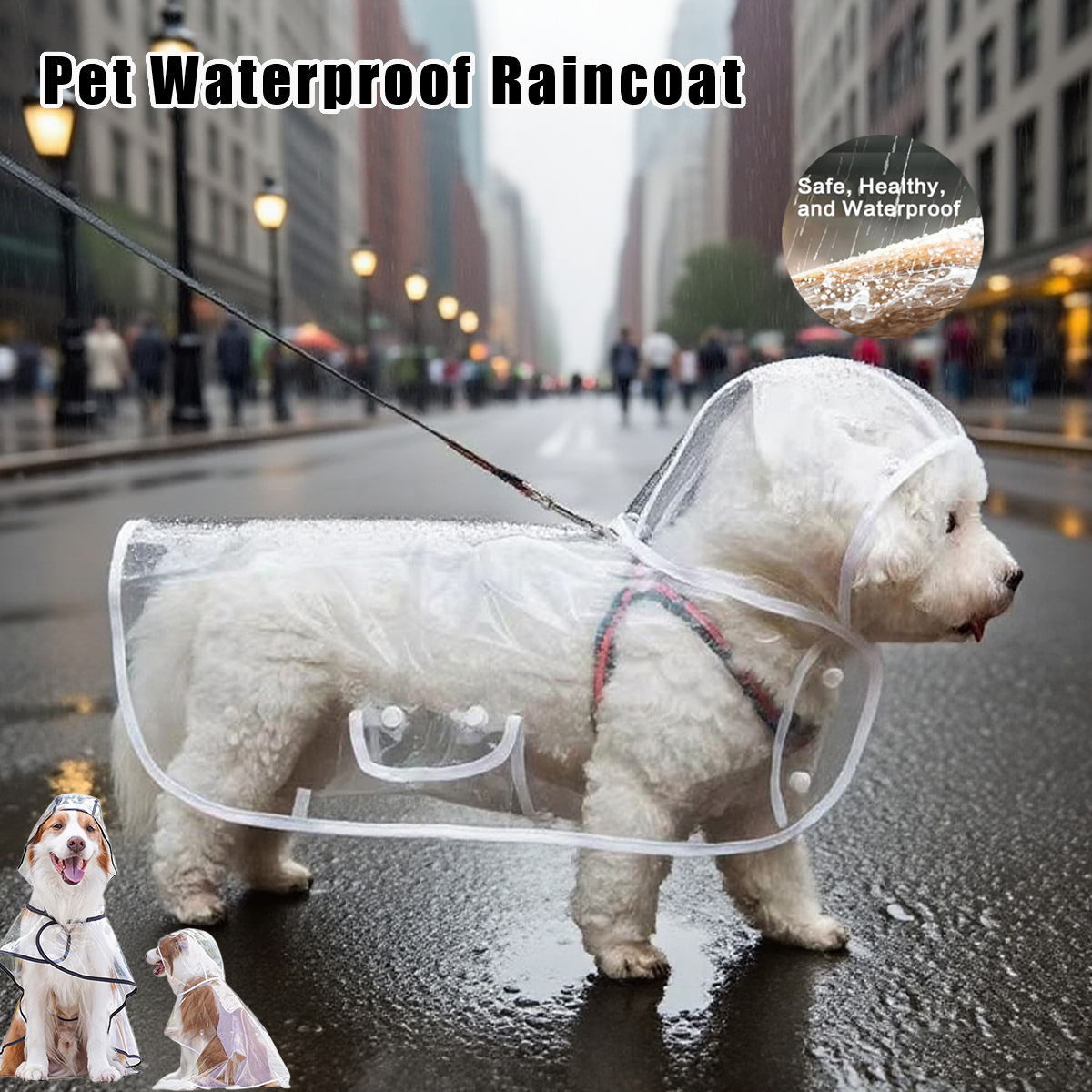 Dog Raincoat - Pet Su Geçirmez Yağmurluk Pet Köpek
